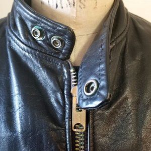 Remarkable Vintage 60's Cafe Biker Leather Jacket.